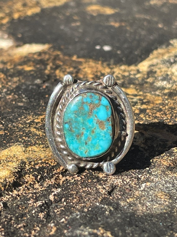 Vintage Southwestern Turquoise and Sterling silve… - image 1