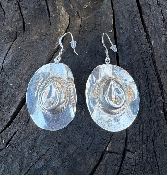 Sterling silver Cowboy hat earrings