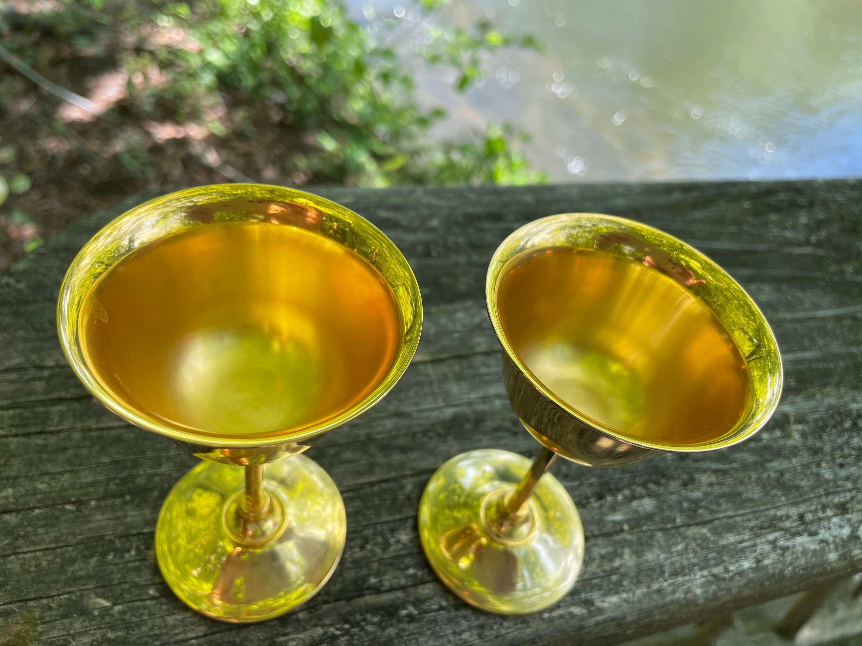 Vintage Modern 24k Gold Plated Wine Glasses WM Ikora Etsy