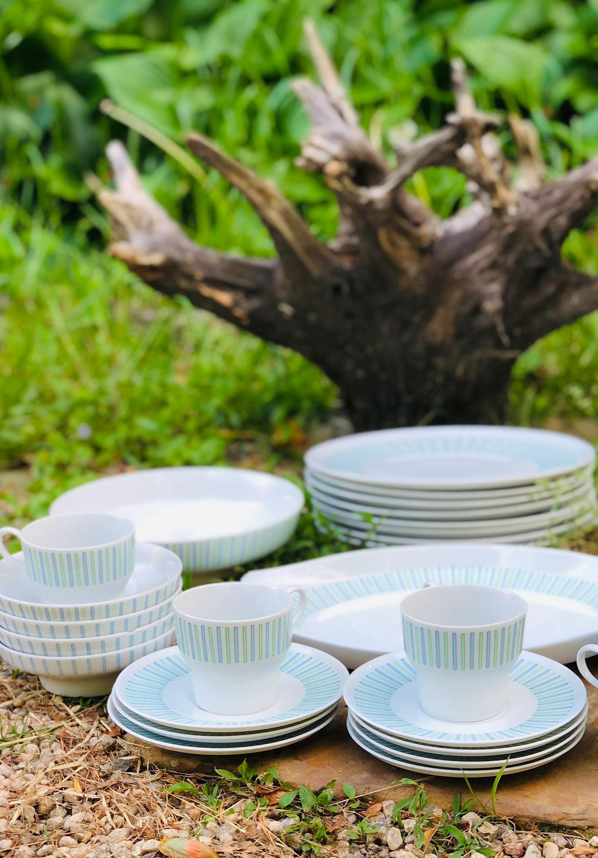 Vintage MCM Contempri Paul McCobb Jackson Internationale dinnerware. Mid Century Modern dining set