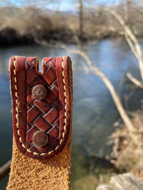 Vintage Tooled leather belt - image 4