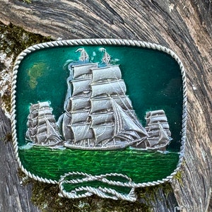 Vintage Ship belt buckle