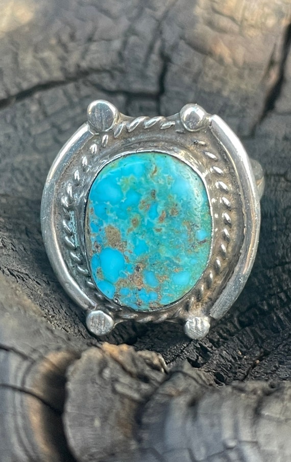 Vintage Southwestern Turquoise and Sterling silve… - image 4