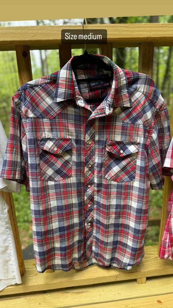 Vintage Wrangler Pearl snap plaid shirt, short sle