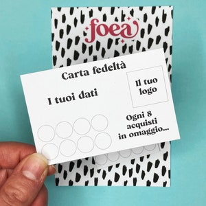 25 carte fedeltà personalizzabili + 336 bollini adesivi // Carta fedeltà personalizzabile // Biglietti premio piccole imprese