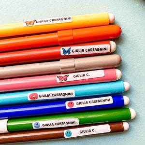 Etichette adesive scuola personalizzabili // Nome personalizzabile // Per pennarelli, pastelli, penne, matite, libri, quaderni