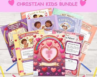 1 Corinthians 13 Kids Bible Activity Bundle: Christian Valentine, Sunday School (PDF Pattern