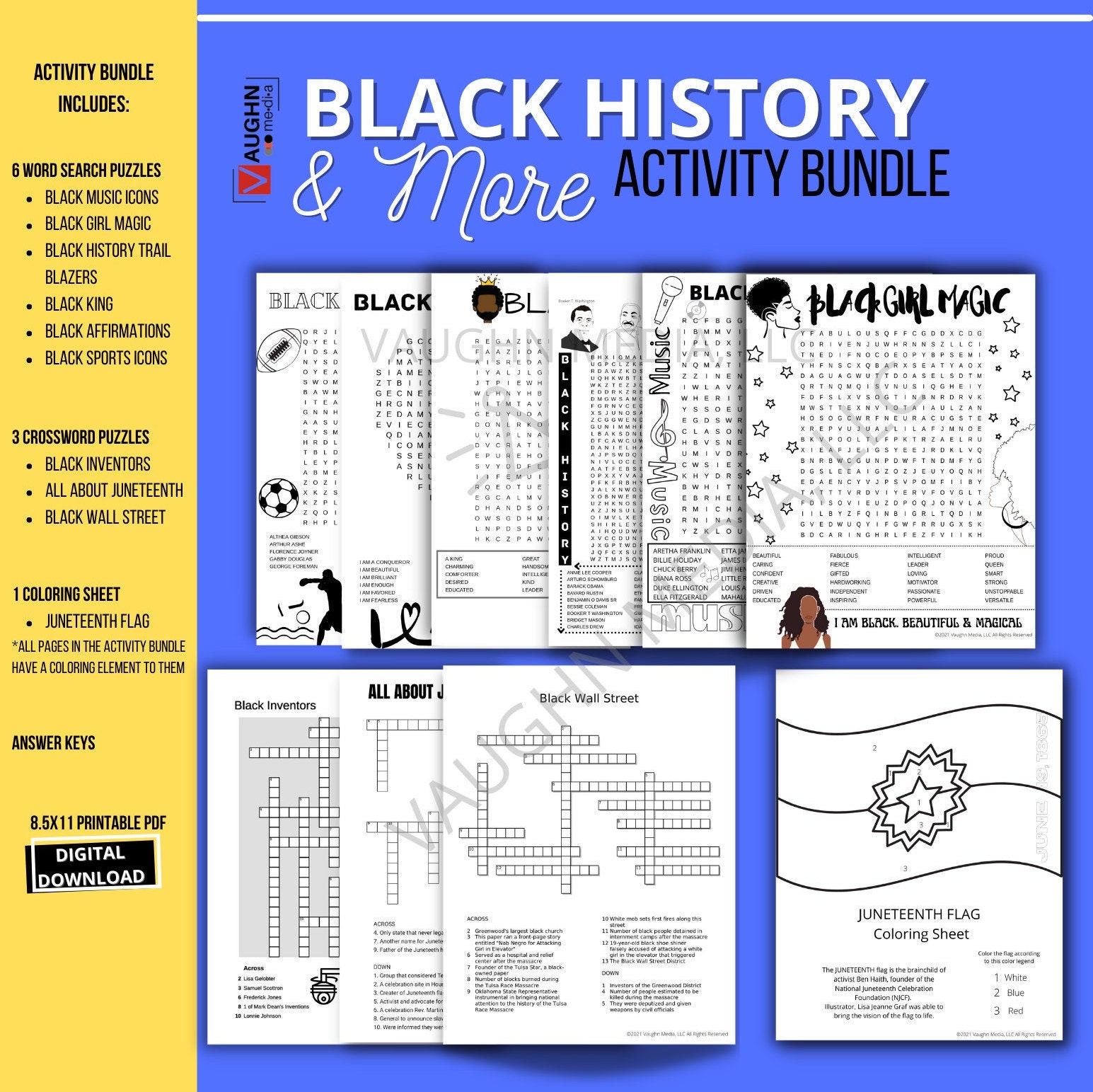 black history and more activity bundle printable black etsy