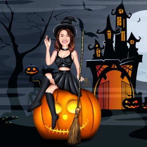 gepersonaliseerde portretcadeau, Halloween-geschenk, bevroren tekening, digitaal cartoonportret, superhelden verjaardagscadeau