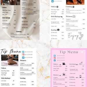 OnlyFans Tip Menu Bundle!