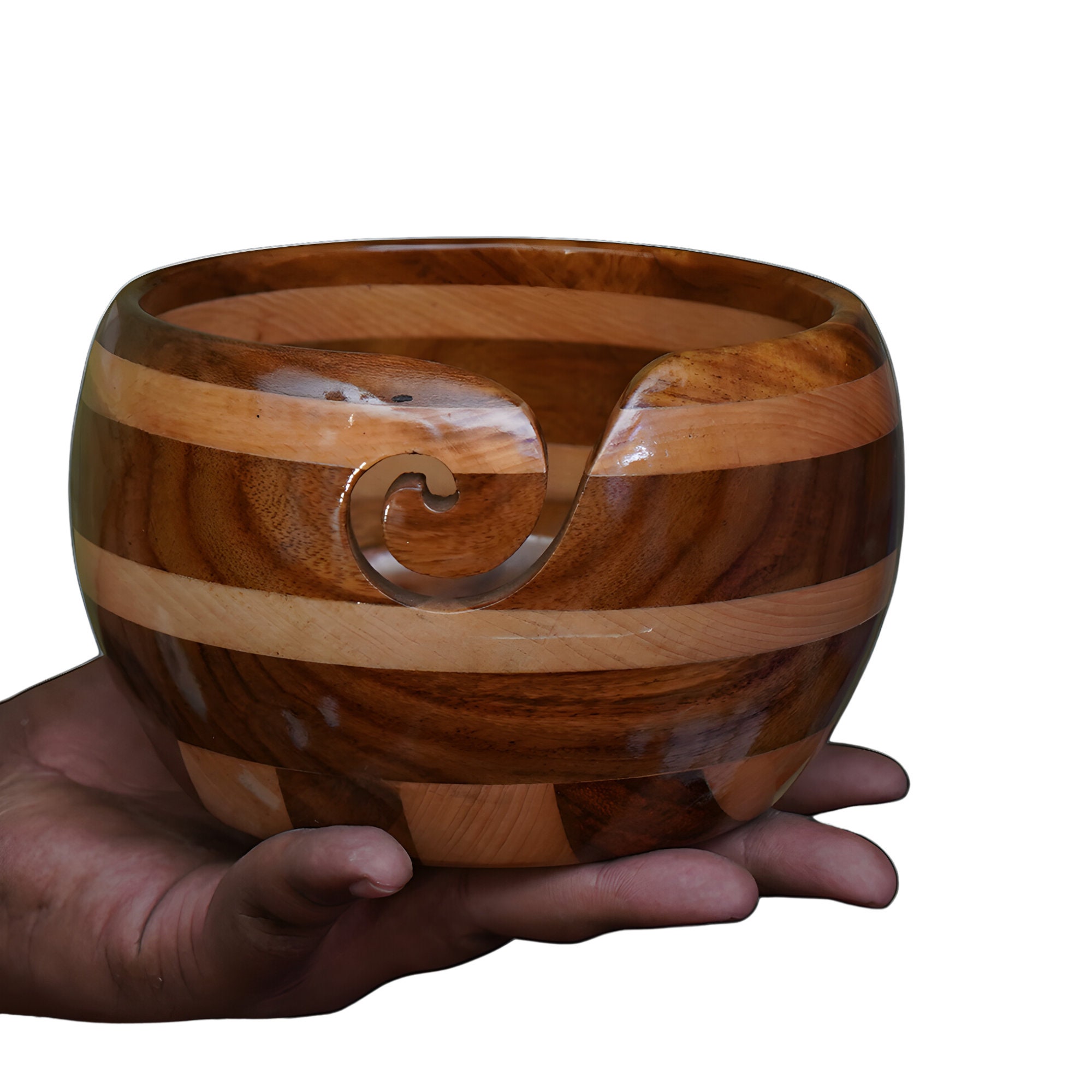 Rosewood Yarn Bowl Turned Wood Yarn Bowl for Knitting Crocheting A Perfect  Christmas Gift for Knitter Lover Smooth, Durable and Heavy 