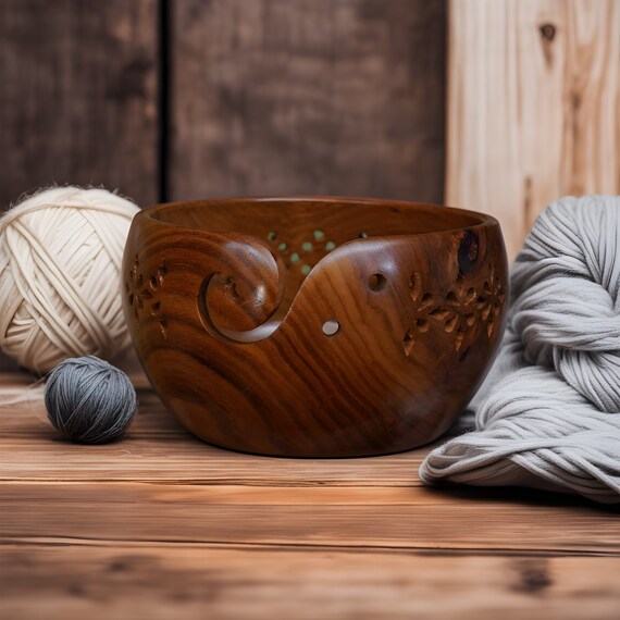 Yarn Bowl for Knitting, Resin/wooden Large Yarn Bowl for Crocheting, Yarn  Bowl for Knitters Christmas Day Gift 
