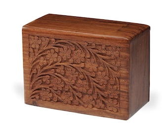 Wooden Pet Urn Personalized Rosewood Funeral Box for Ashes