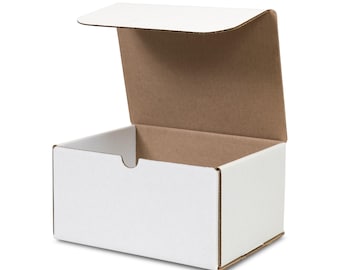 9x7x4 Shipping Box Solid White Corrugated Cardboard Mailer Boxes
