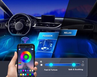 RGB LED auto-interieur vloer decoratieve sfeer striplamp verlichting universeel APP-gestuurd