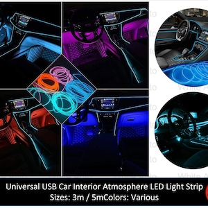 Car Interior Atmosphere Strip Light LED Decor Accessories 9.8FT and 16.4FT USB Plug & Play
