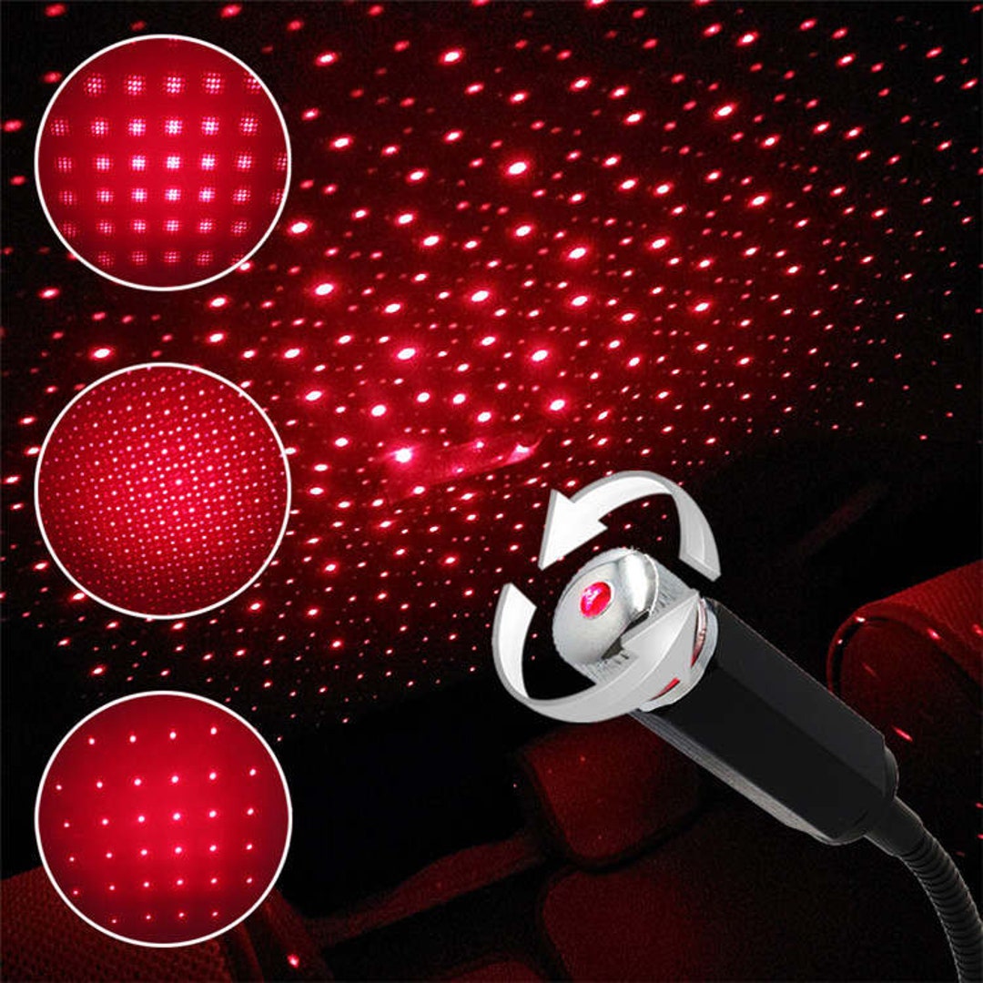 Car USB Interior Roof LED Star Light Atmosphere Starry Sky Night ...