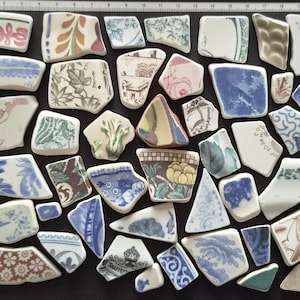 Tumbled pottery fragments: arts, crafts and mosaic supplies.