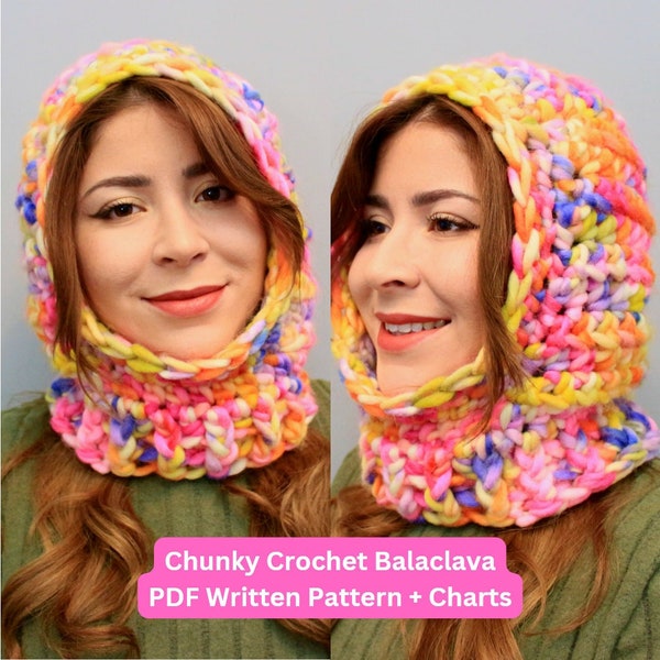 Crochet Balaclava Pattern + Charts, Chunky Crochet Balaclava Pattern, Beginner Friendly Crochet Balaclava - By Brunaticality