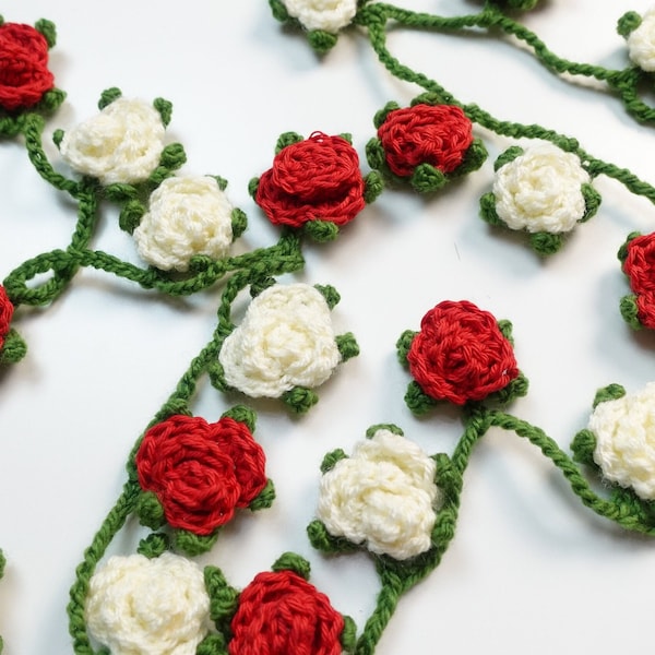 Crochet Rose Garland Written Pattern, Crochet Rose Garland, Crochet Rose, Crochet, Brunaticality