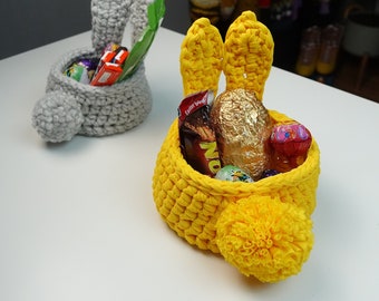 Crochet Easter Bunny Basket Written Pattern, Easter Crochet, Crochet Easter, Crochet Basket, Brunaticality
