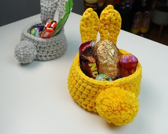 Crochet Easter Bunny Basket Pattern: Chunky Yarn (PDF Download)