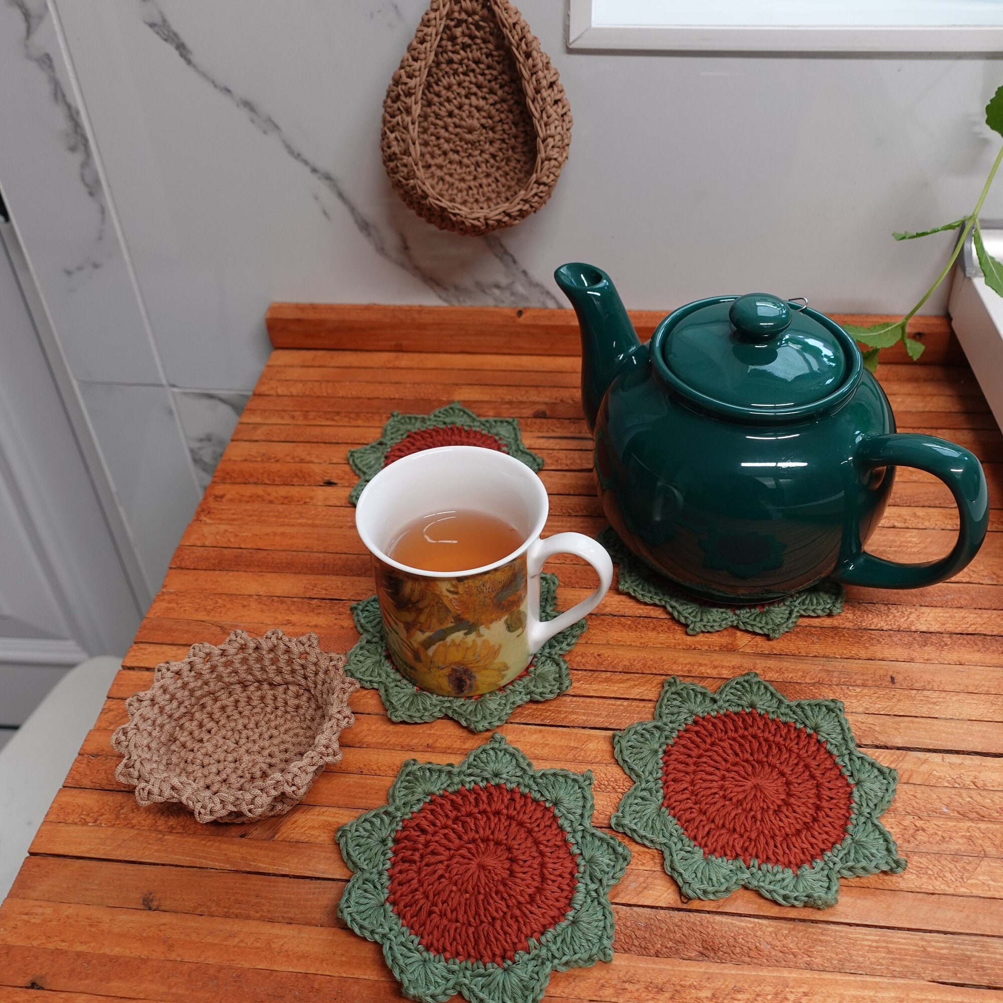 Crochet Succulent Plant Pot Coaster Set Pattern Crochet Plant Etsy Canada