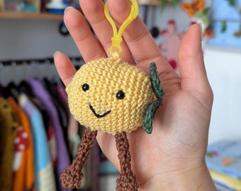 Crochet Lemon Plushie Pattern: Amigurumi Keychain (PDF Download) Beginner Friendly