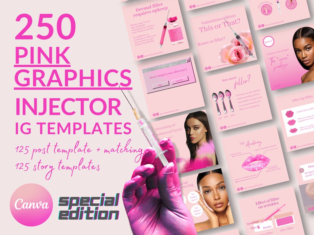 PINK Injector Instagram Template & Aesthetic Nurse Posts - Etsy