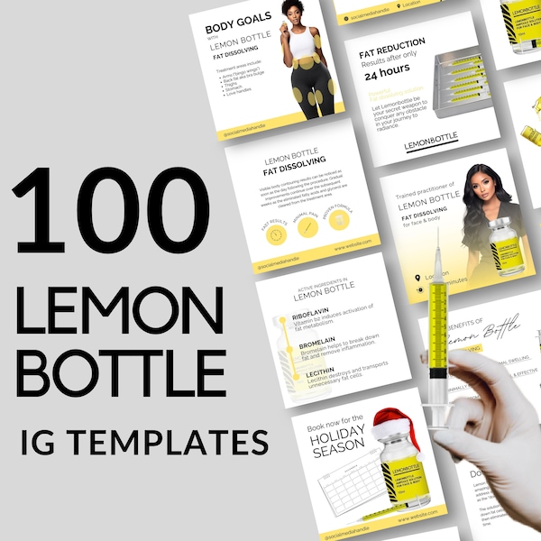 LEMON BOTTLE fat dissolving social media templates / Lemon Bottle post / fat dissolve social media / Lemon Bottle social media / Lemonbottle