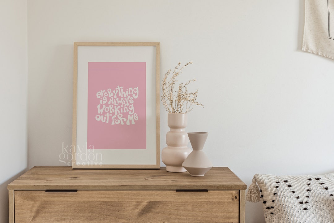 PINK Positive Affirmation Art Print - Digital Download Wall Art ...