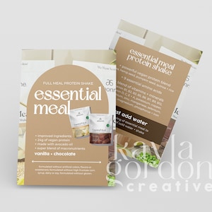 Arbonne Essential Meal Protein Shake Info Card // | Info Card for Arbonne Consultants Digital Download / Print at Home / DIY