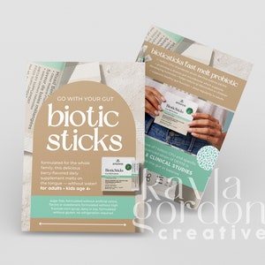 Biotic Sticks Fast Melt Probióticos Info Card // BioticSticks / Info Card for Arbonne Consultants Descarga digital / Imprimir en casa / DIY