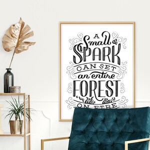 Wall Art, Wall Typography, Digital Print, Hand Lettering, Downloadable Print, Quote Print, Quote, Quote Art, Black and White Print, Art