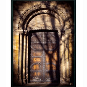 Sunlit Abbey Door | photographic print | church wall art | A5, A4, A3, 12&quot;x8&quot;, 15x10&quot;, 12&quot;x16&quot;