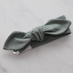 Organic Cotton Bow Headband  - Solid Colour