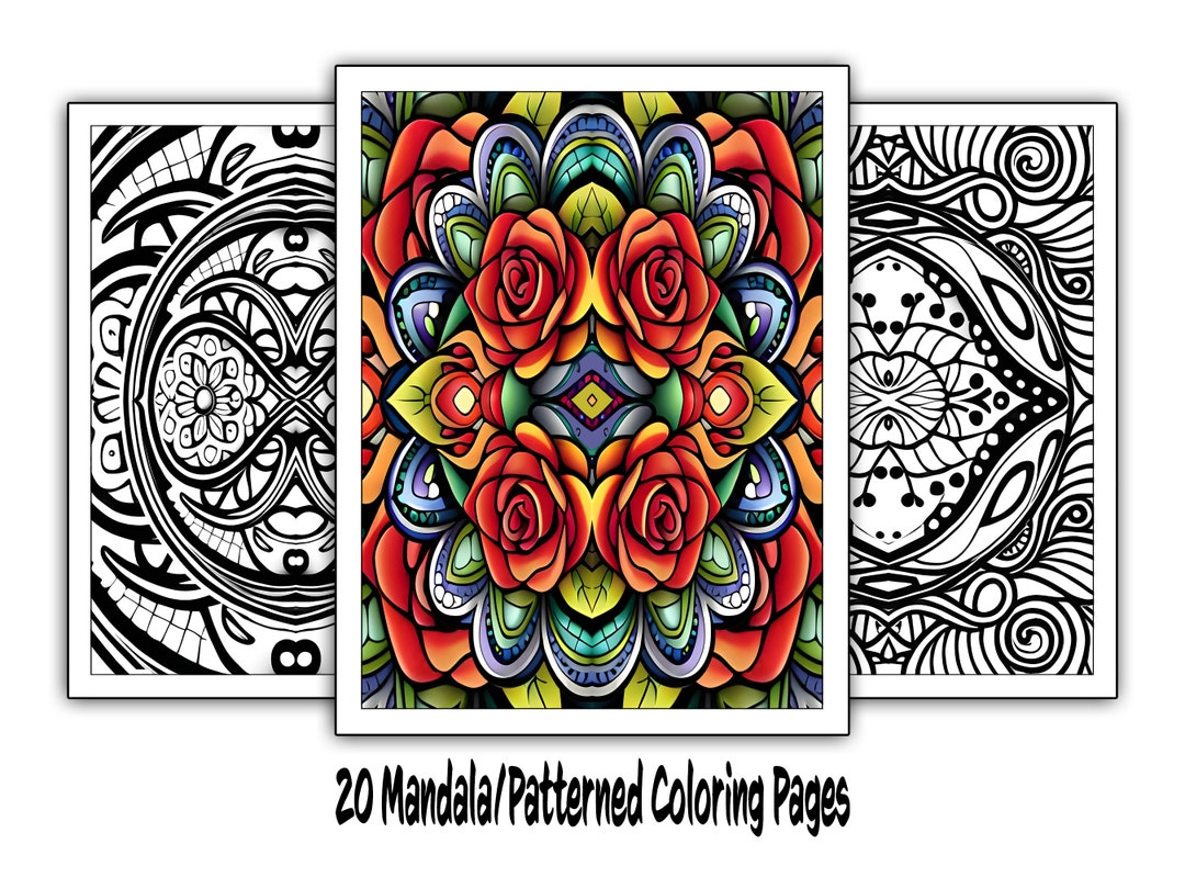 Mandala Coloring Pages: 20 Stress-relief Designs (digital Download) - Etsy