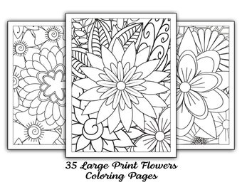 Floral Coloring Pages: 35 Unique Flower Patterns (Instant Download)