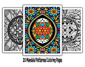 Mandala Coloring Pages: 21 Stress-Relief Designs (Digital Download)