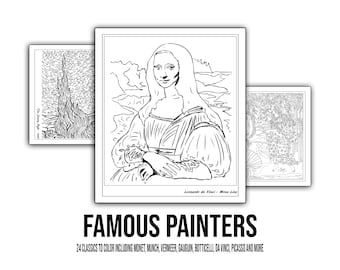 Famous Painters Coloring Pages: 24 Art Classics (Digital Download)