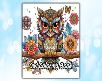 Owl Coloring Book: 50 Detailed Animal Pages (Instant Download)