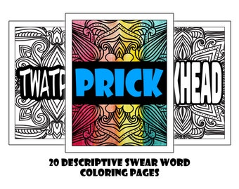 Descriptive Curse Word Coloring Pages: Sarcastic Mandala Quotes (Instant Download)
