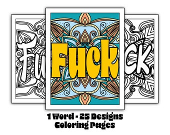 Swear Word Coloring Pages: Adult Mandala Designs (Instant Download)