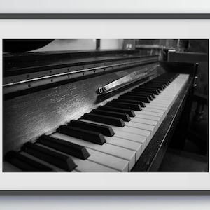 Vintage Black and White Piano Keys Digital Art Print Wall Art - Perfect Gift for Music Lovers, Instant Digital Download!