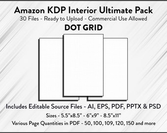 Dot Grid KDP Interior Pack: 30 Ready-To-Use Books (PDF)