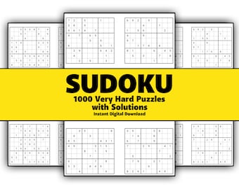 1000問の超難問数独パズル - 印刷可能な脳トレ（デジタルダウンロード）