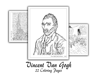 Van Gogh Coloring Pages: 22 Famous Artworks (Digital Download)