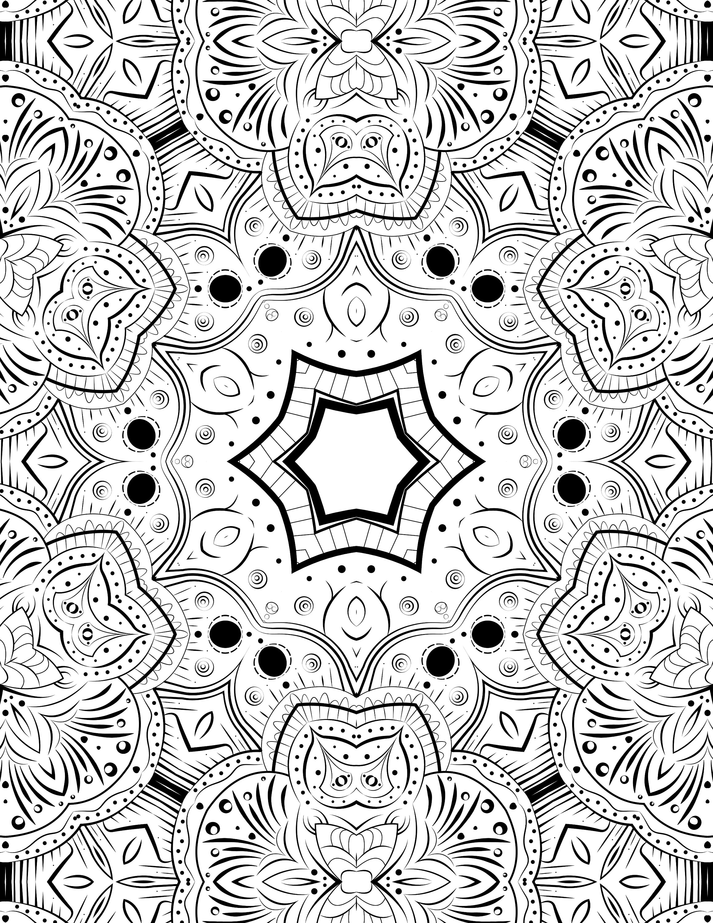 printable mandalas adult coloring pages easy coloring book etsy