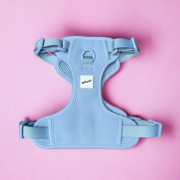 Dog harness pastel blue - neoprene