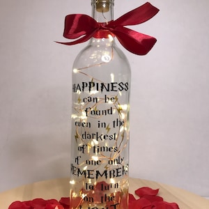 Happiness can be found  Light up Bottle